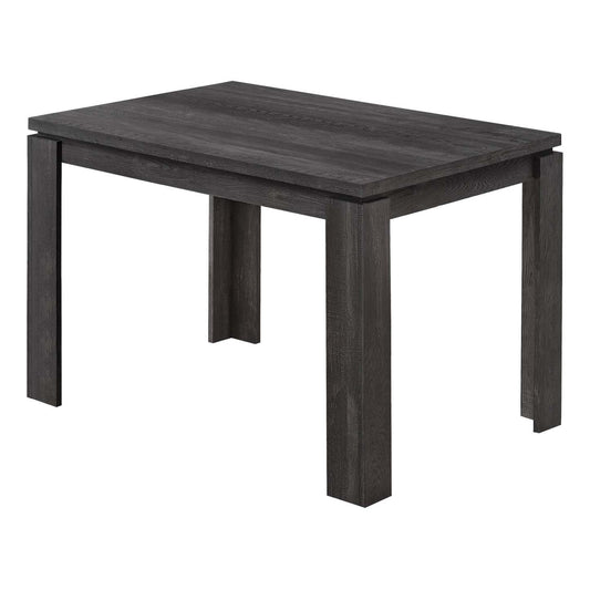 Table à manger d'aspect bois récupéré noir|Table de salle à manger d'apparence bois recyclé noir|D90FC8G4