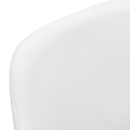 Lot de 2 chaises de salle à manger en métal chromé aspect cuir blanc|Chaise de salle à manger métal chromé et d'apparence cuir blanc, ensemble de 2|D90FANL3