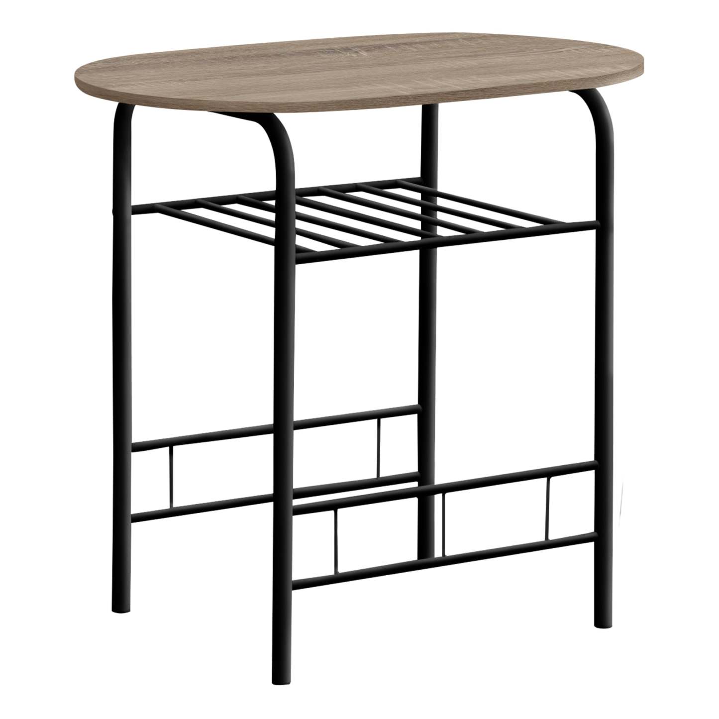 3pcs Dark Taupe Top Black Metal Dining Set|Ensemble de salle à manger à dessus taupe foncé et métal noir, 3 pièces|D90F8YJH