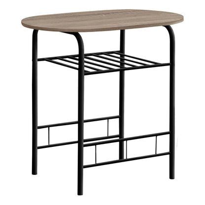 3pcs Dark Taupe Top Black Metal Dining Set|Ensemble de salle à manger à dessus taupe foncé et métal noir, 3 pièces|D90F8YJH