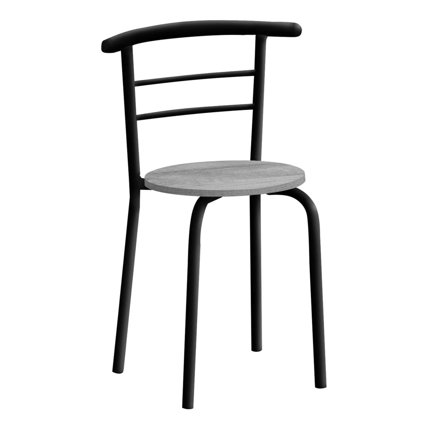 3pcs Grey Top Black Metal Dining Set|Ensemble de salle à manger à dessus gris et métal noir, 3 pièces|D90FCGGL