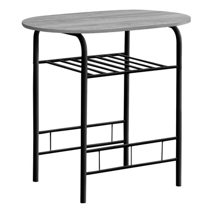 3pcs Grey Top Black Metal Dining Set|Ensemble de salle à manger à dessus gris et métal noir, 3 pièces|D90FCGGL