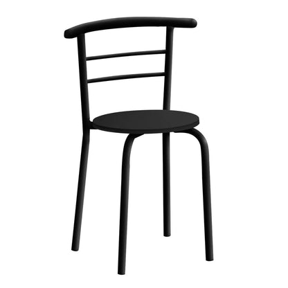 3pcs Black Top Black Metal Dining Set|Ensemble de salle à manger à dessus noir et métal noir, 3 pièces|D90FICKD