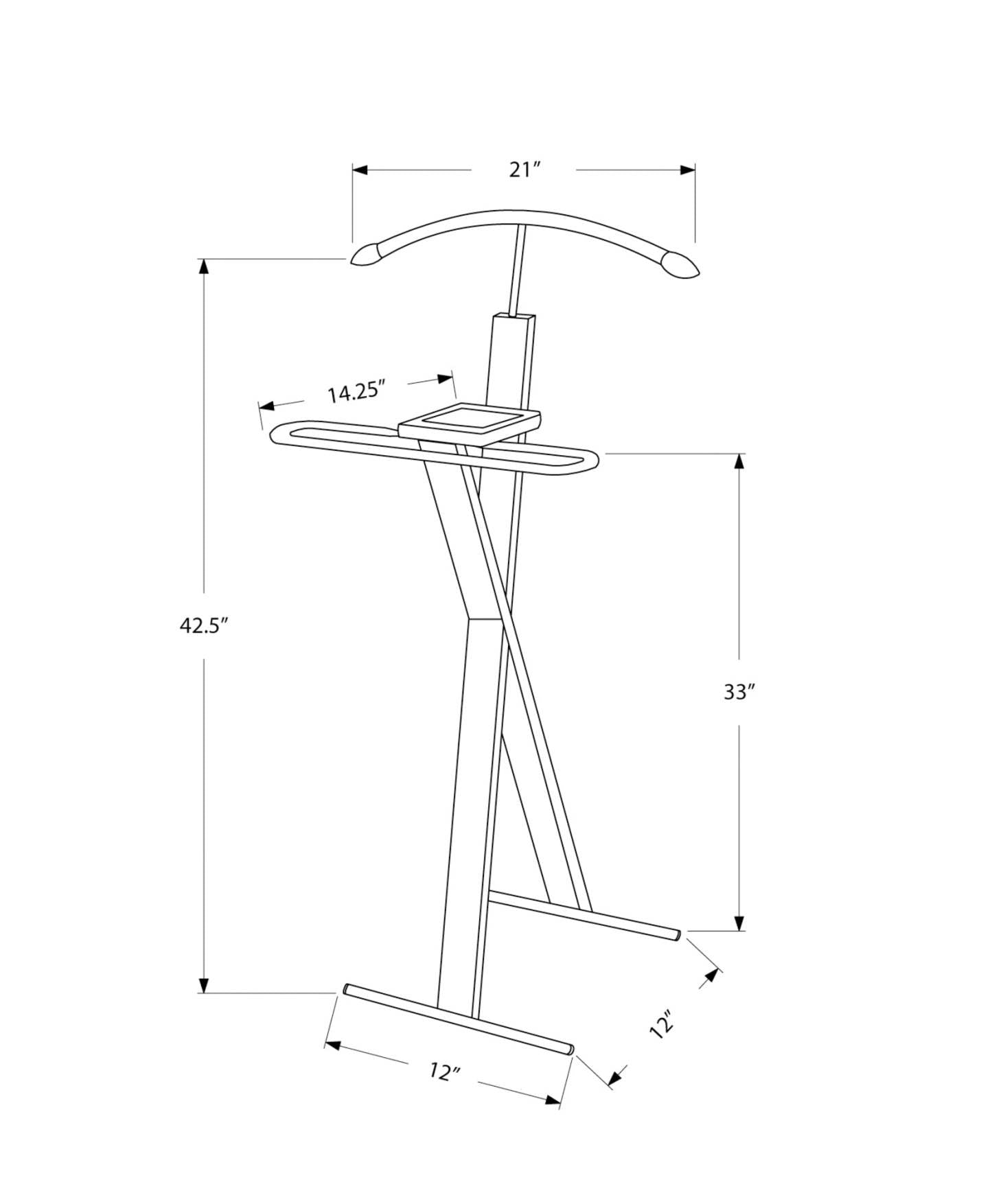 Accent de chambre en métal chromé expresso|Meuble d'appoint de chambre à coucher espresso et en métal chromé|D90FDAO0