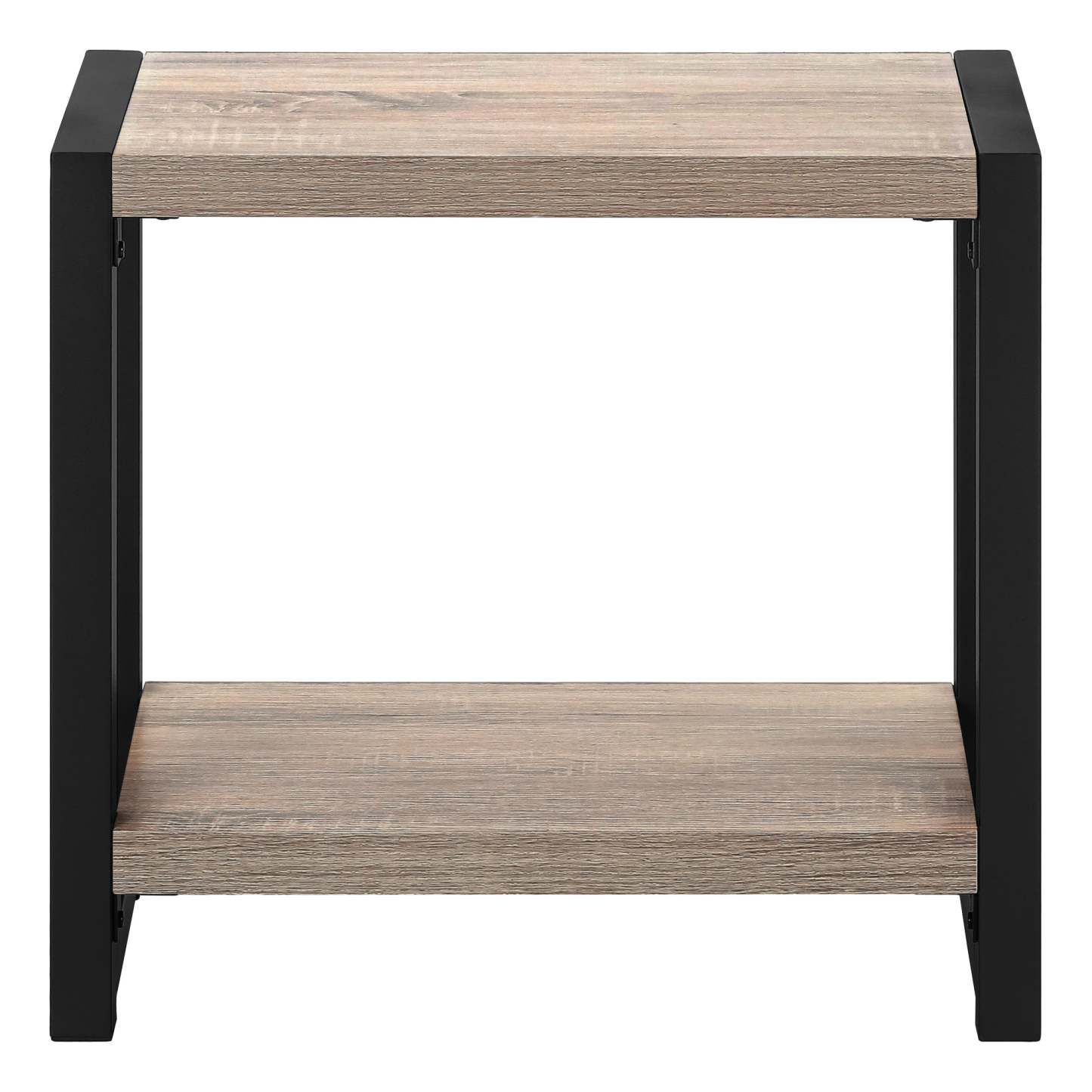 Taupe Black Metal 2-Tier Narrow Accent Table|Table d'appoint étroite taupe et métal noir|D90FB7Y9