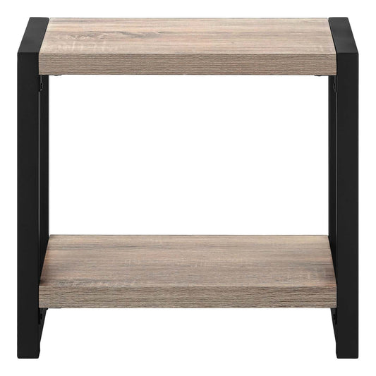 Taupe Black Metal 2-Tier Narrow Accent Table|Table d'appoint étroite taupe et métal noir|D90FB7Y9