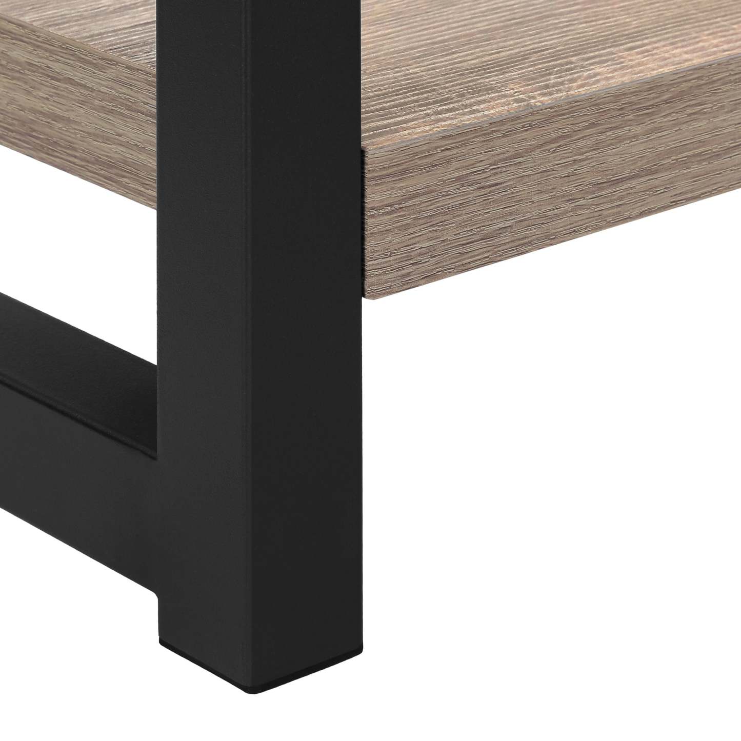Taupe Black Metal 2-Tier Narrow Accent Table|Table d'appoint étroite taupe et métal noir|D90FB7Y9