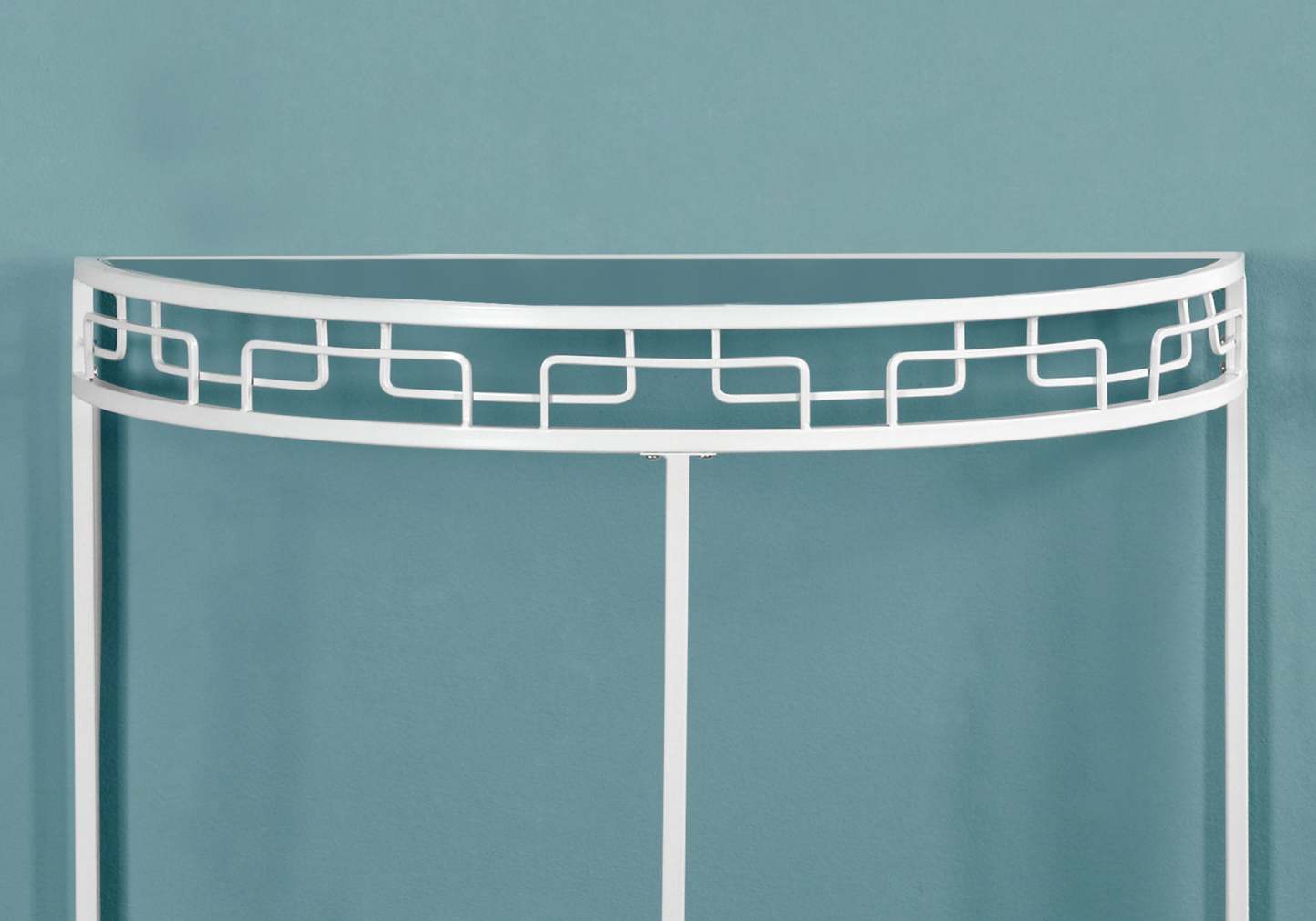 Table d'appoint console d'entrée en métal blanc|Console d'entrée en métal blanc|D90FF2YW