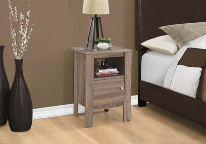 Dark Taupe Side Table Nightstand|Table de nuit d'appoint taupe foncé|D90FJK2W