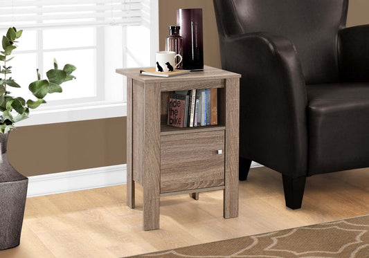 Dark Taupe Side Table Nightstand|Table de nuit d'appoint taupe foncé|D90FJK2W