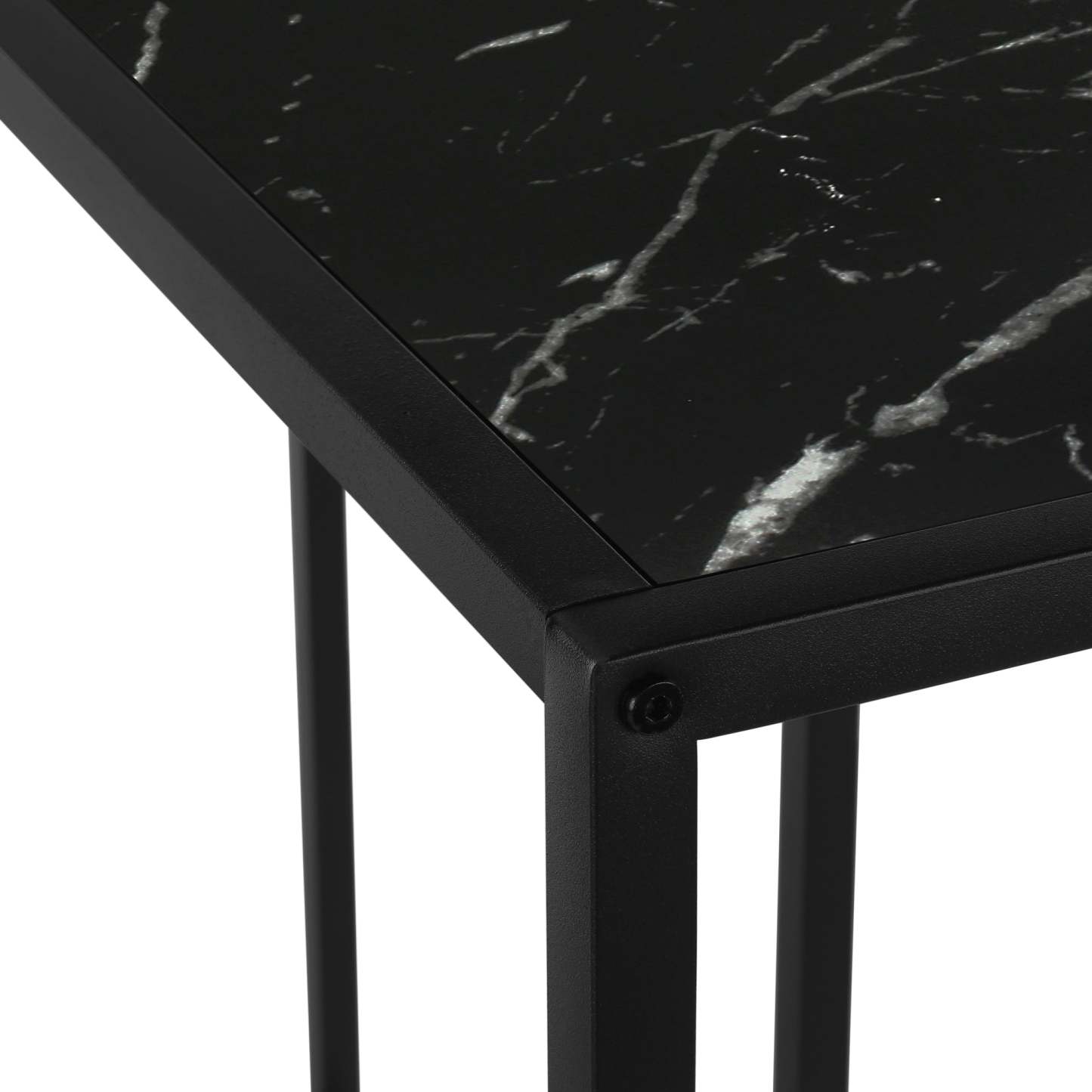 Table console noire aspect marbre noir|Console noire et imitation marbre noir|D90F5GZF