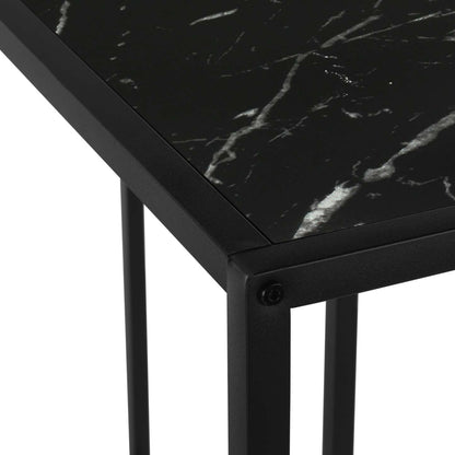 Table console noire aspect marbre noir|Console noire et imitation marbre noir|D90F5GZF