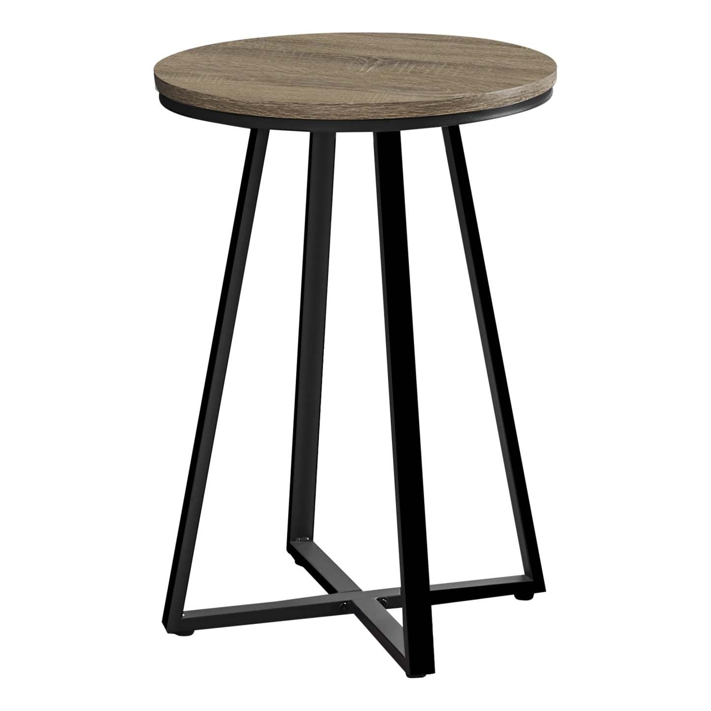 Table d'appoint en métal noir taupe foncé|Table d'appoint taupe foncé et métal noir|D90FFUL0