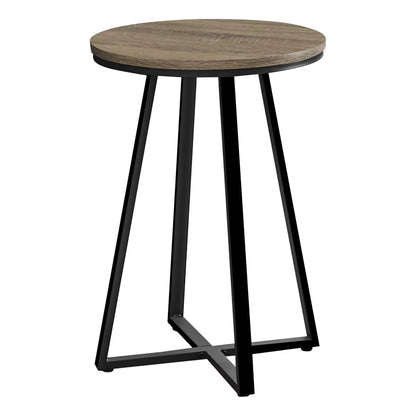 Table d'appoint en métal noir taupe foncé|Table d'appoint taupe foncé et métal noir|D90FFUL0