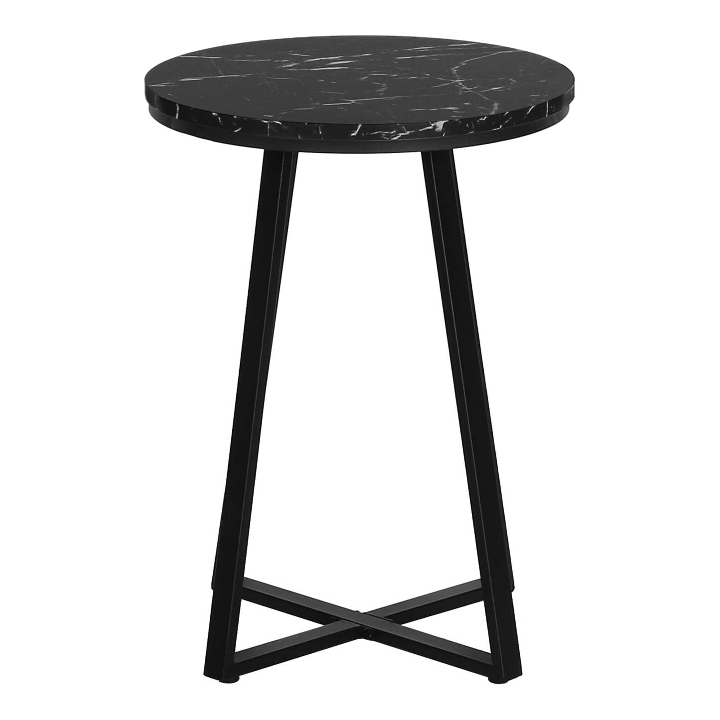 Black Marble Black Metal Accent Table|Table d'appoint métal noir et en métal noir|D90FPX1L