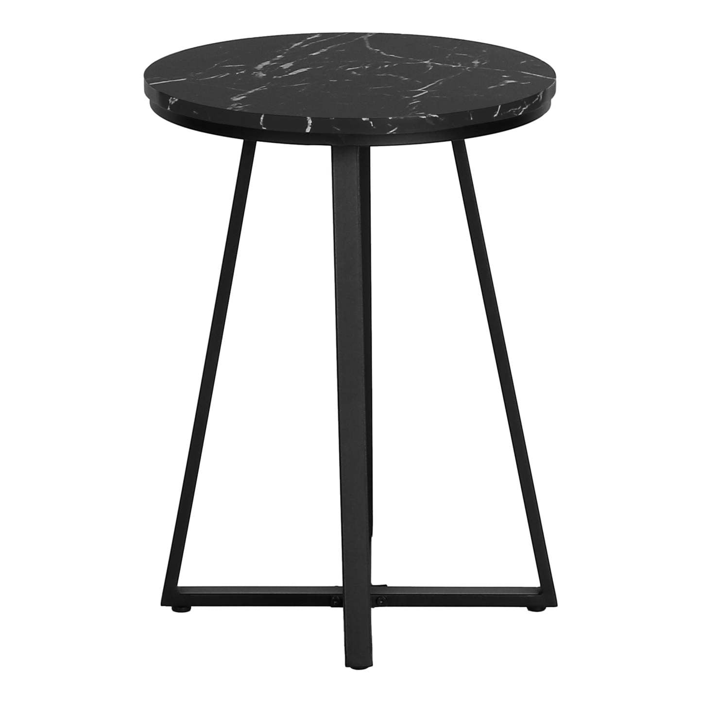 Black Marble Black Metal Accent Table|Table d'appoint métal noir et en métal noir|D90FPX1L