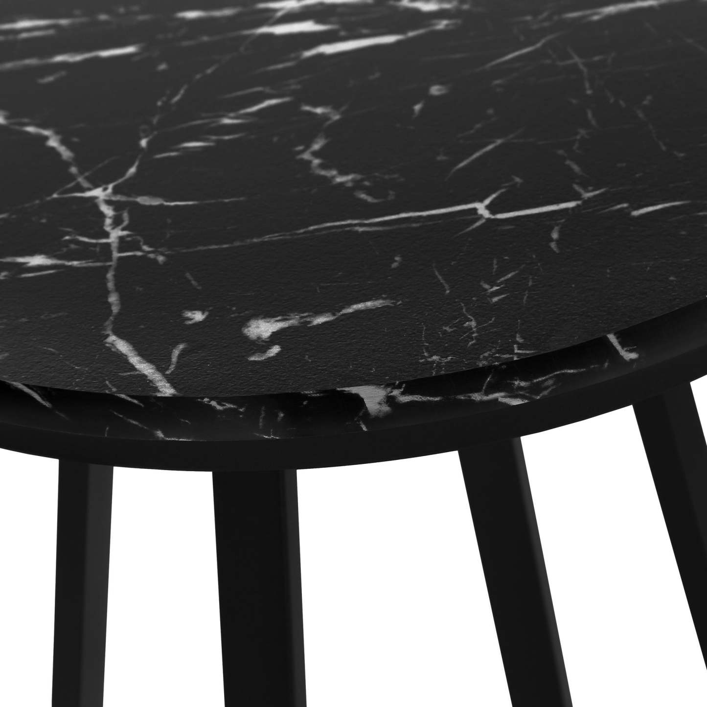 Black Marble Black Metal Accent Table|Table d'appoint métal noir et en métal noir|D90FPX1L