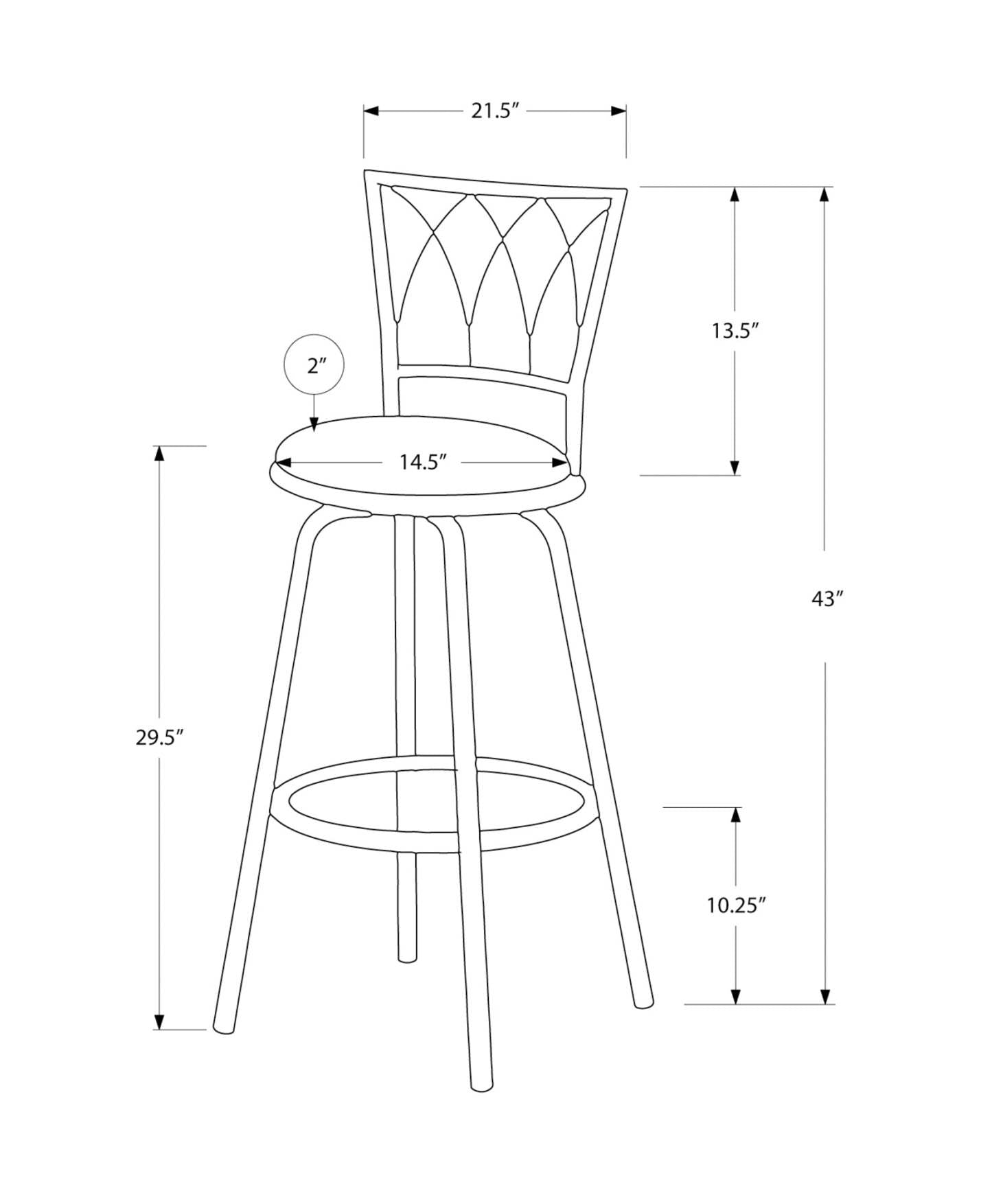 Tabouret de bar pivotant en métal café foncé, 2 pièces|D90FYU88