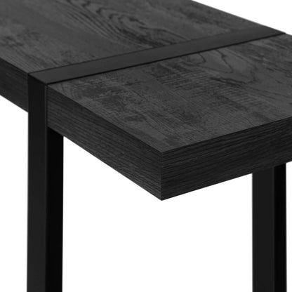 Table d'appoint noire d'aspect bois récupéré noir|Table d'appoint noire et d'apparence bois recyclé noir|D90F6TKI