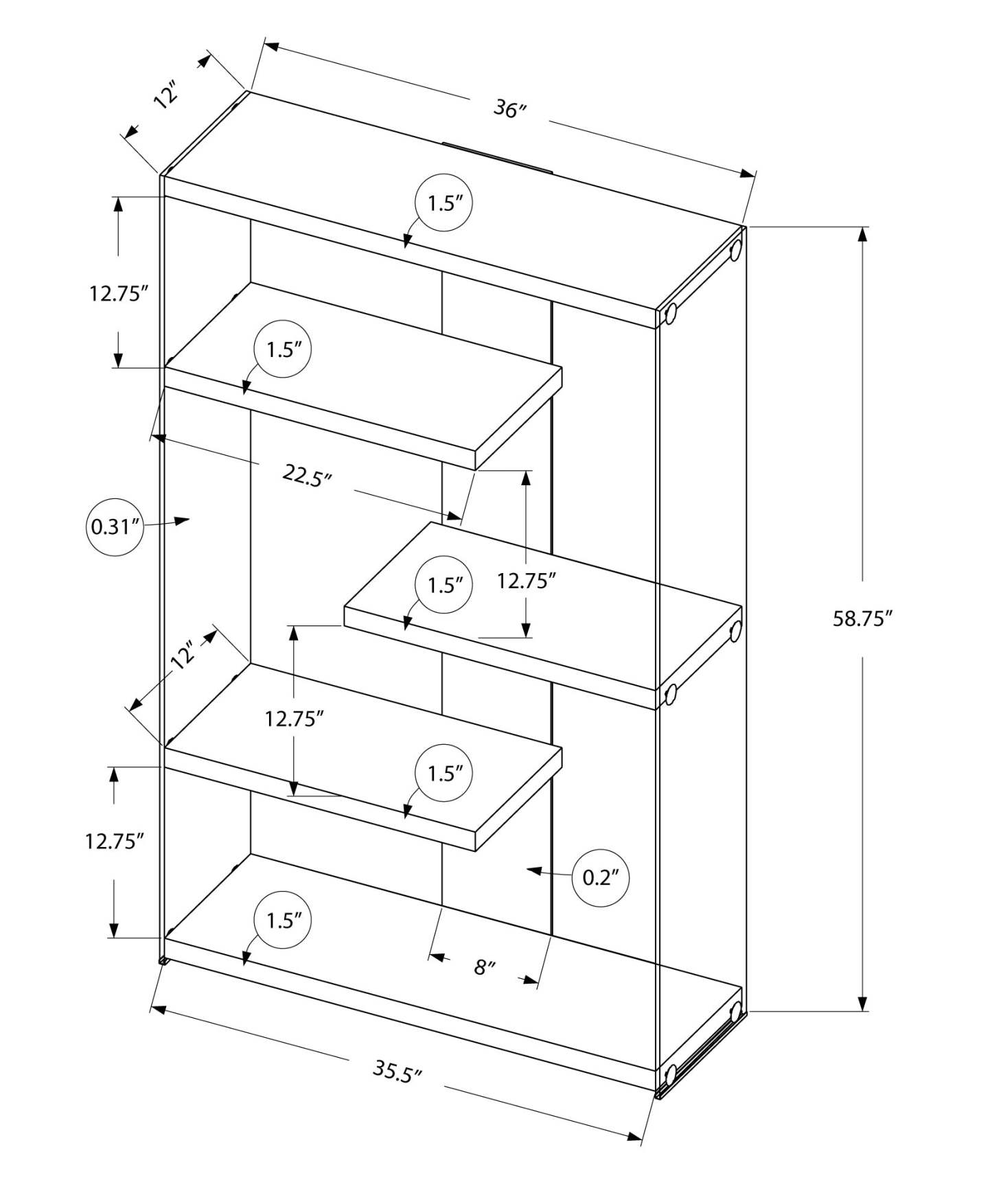 Bibliothèque blanc brillant avec verre trempé|Bibliothèque blanc lustré avec verre trempé|D90FAJSL