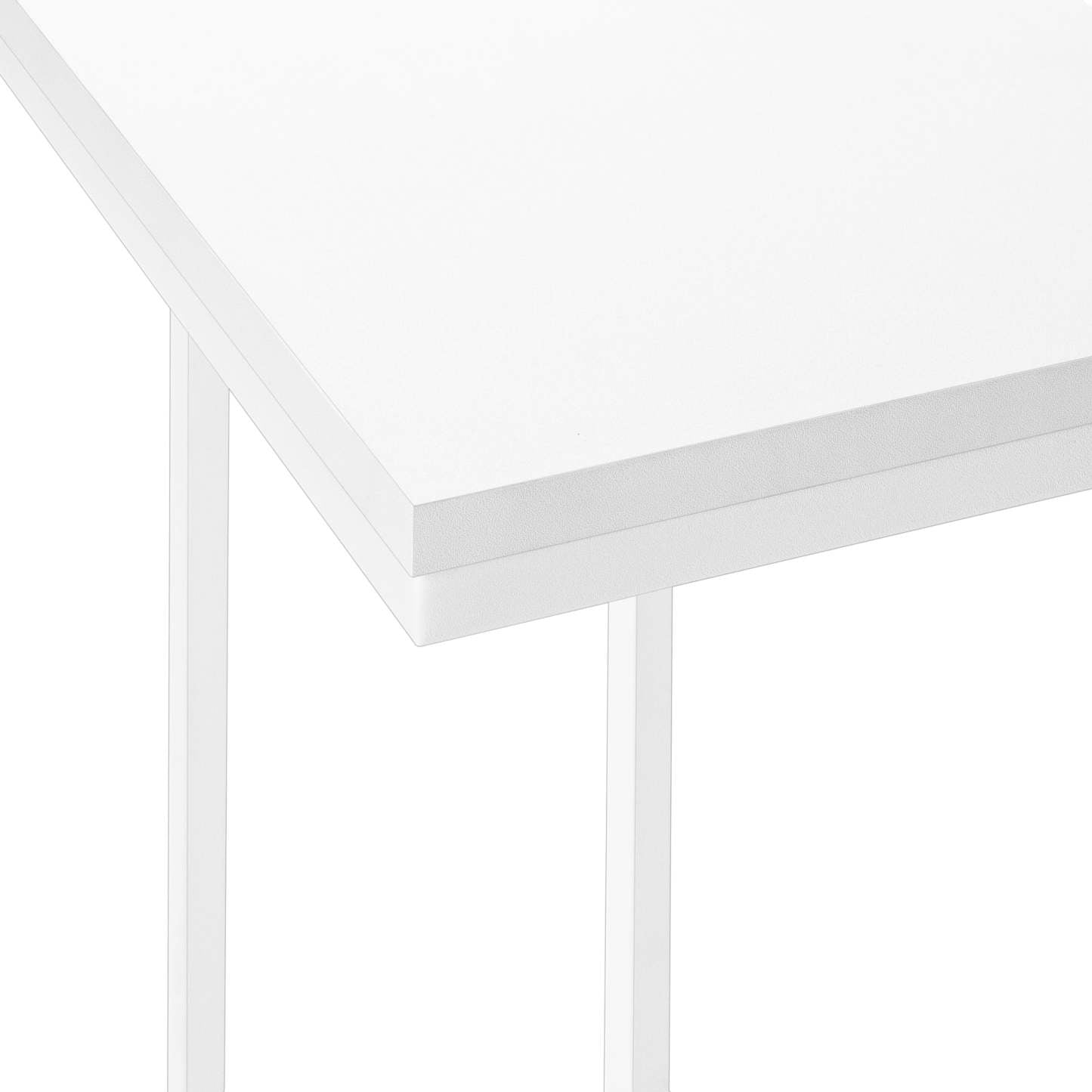 Table d'appoint en métal blanc blanc|Table d'appoint blanche et métal blanc|D90F8QQ5