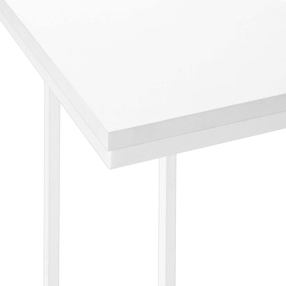 Table d'appoint en métal blanc blanc|Table d'appoint blanche et métal blanc|D90F8QQ5