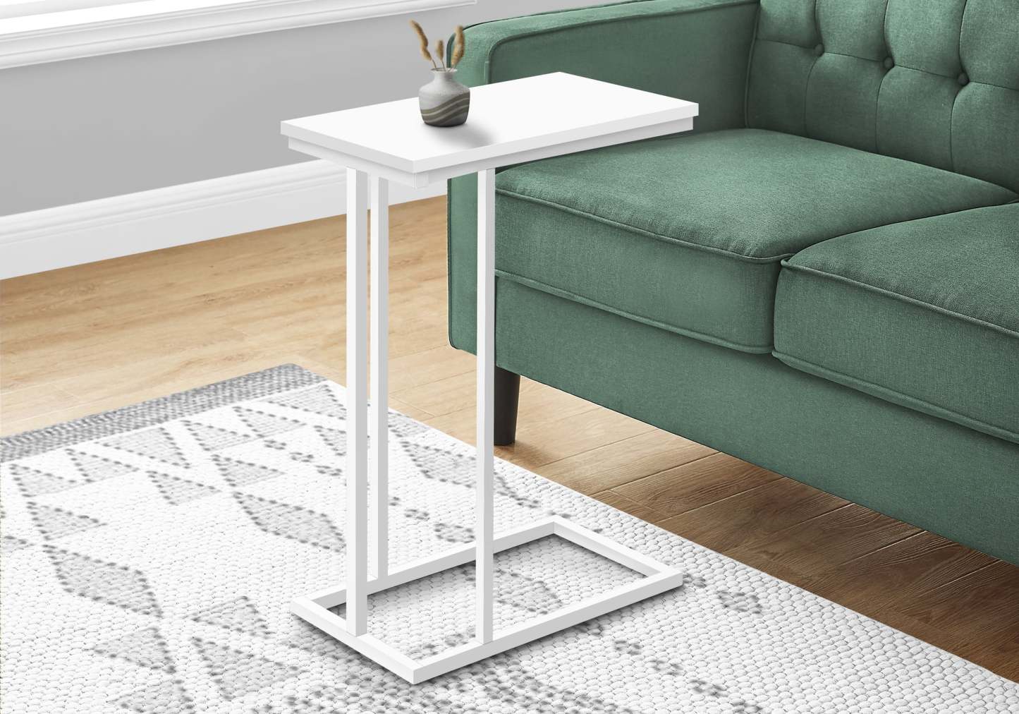 Table d'appoint en métal blanc blanc|Table d'appoint blanche et métal blanc|D90F8QQ5