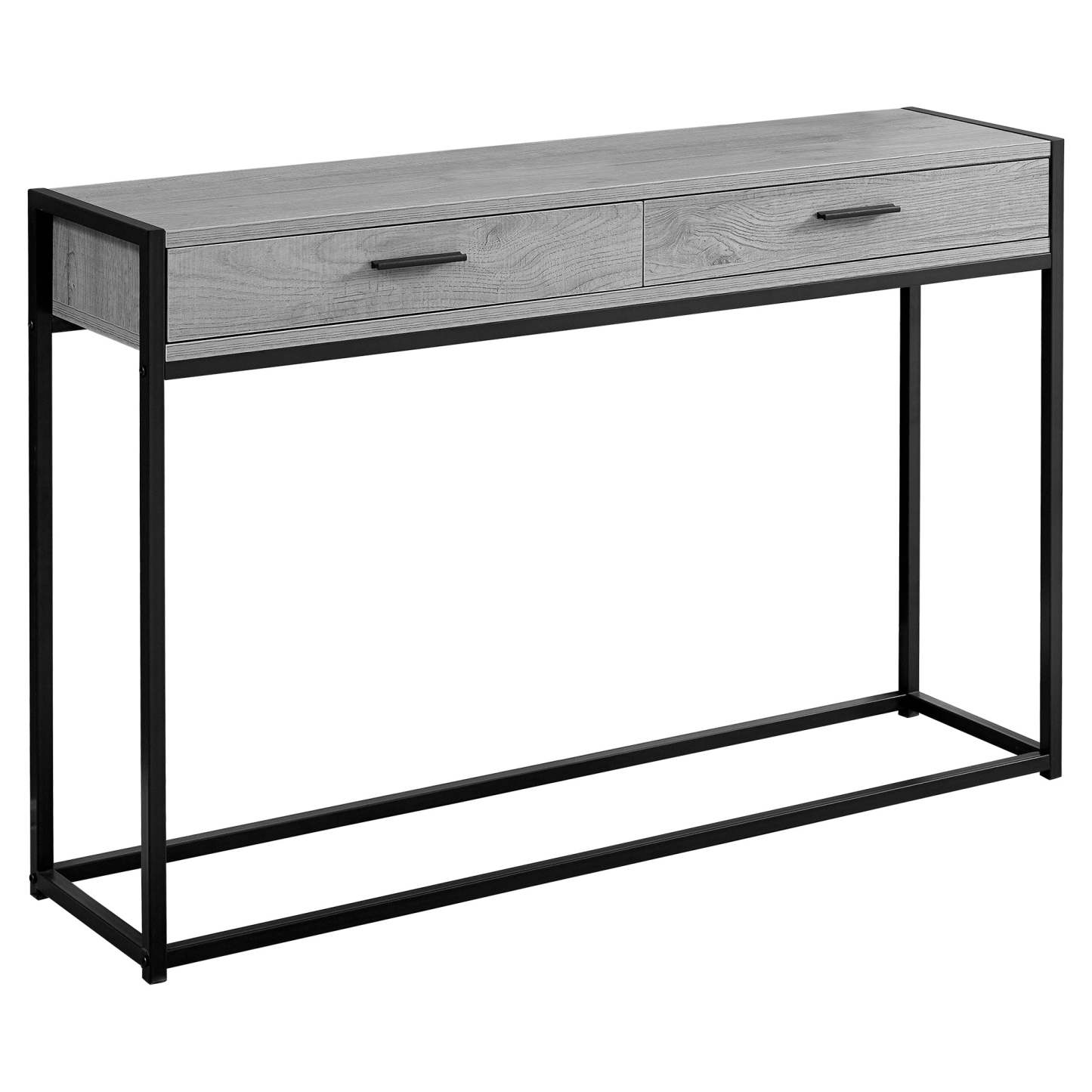 Table d'appoint de console de hall en métal noir gris|Console d'entrée grise et métal noir|D90F6K7O