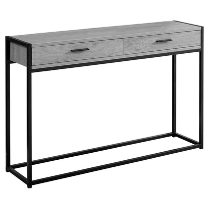 Table d'appoint de console de hall en métal noir gris|Console d'entrée grise et métal noir|D90F6K7O