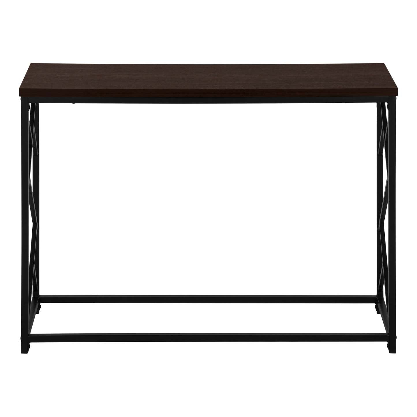 Table d'appoint de console d'entrée en métal noir expresso|Console d'entrée espresso et métal noir|D90FL8UJ
