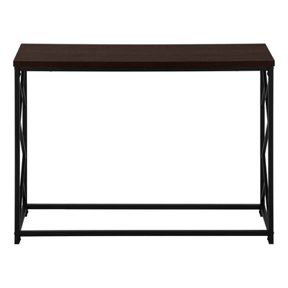 Table d'appoint de console d'entrée en métal noir expresso|Console d'entrée espresso et métal noir|D90FL8UJ