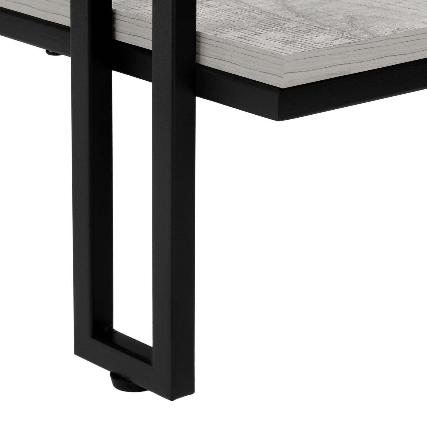 Console métal noir et d’apparence bois gris|Grey Wood-look Black Metal Console Table|D90FPK7U