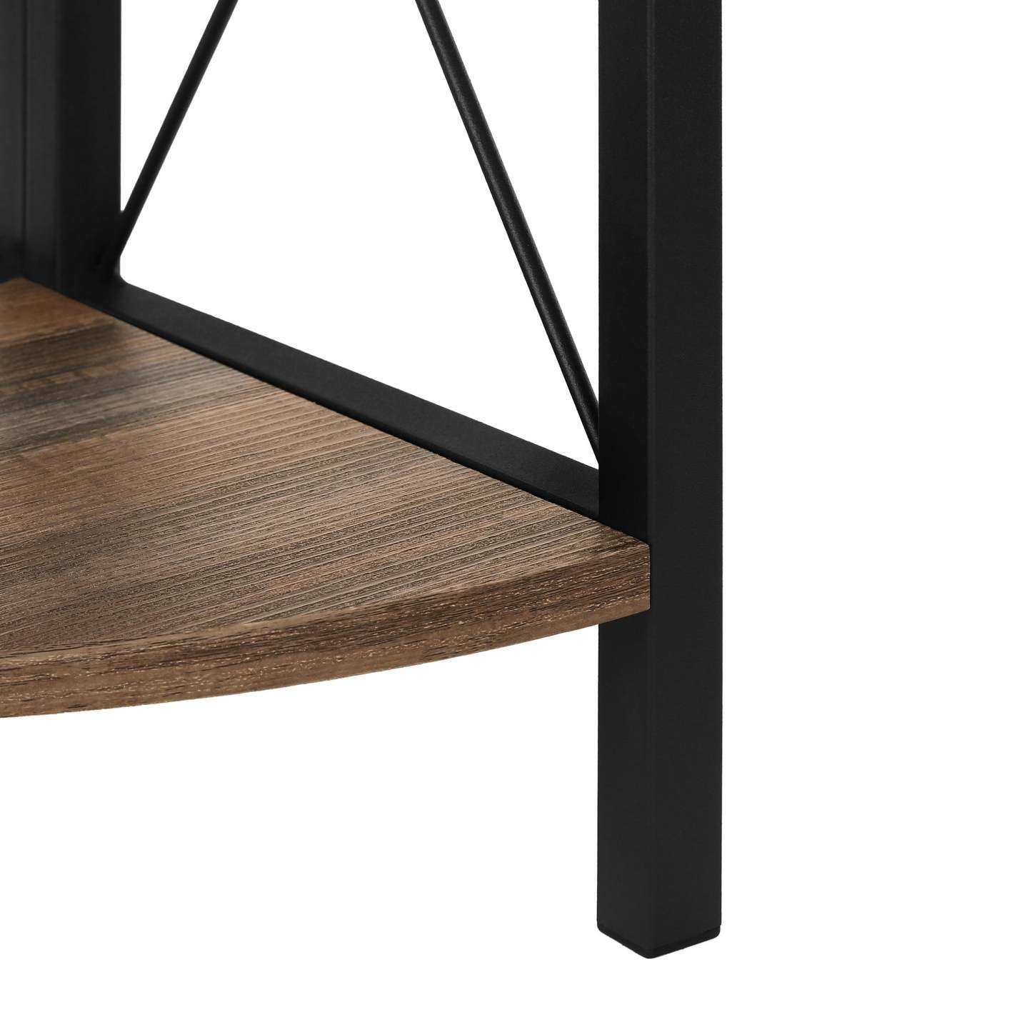 Bibliothèque noire aspect bois de récupération marron|Bibliothèque noire et d'apparence bois recyclé brun|D90FON7I