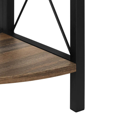 Bibliothèque noire aspect bois de récupération marron|Bibliothèque noire et d'apparence bois recyclé brun|D90FON7I