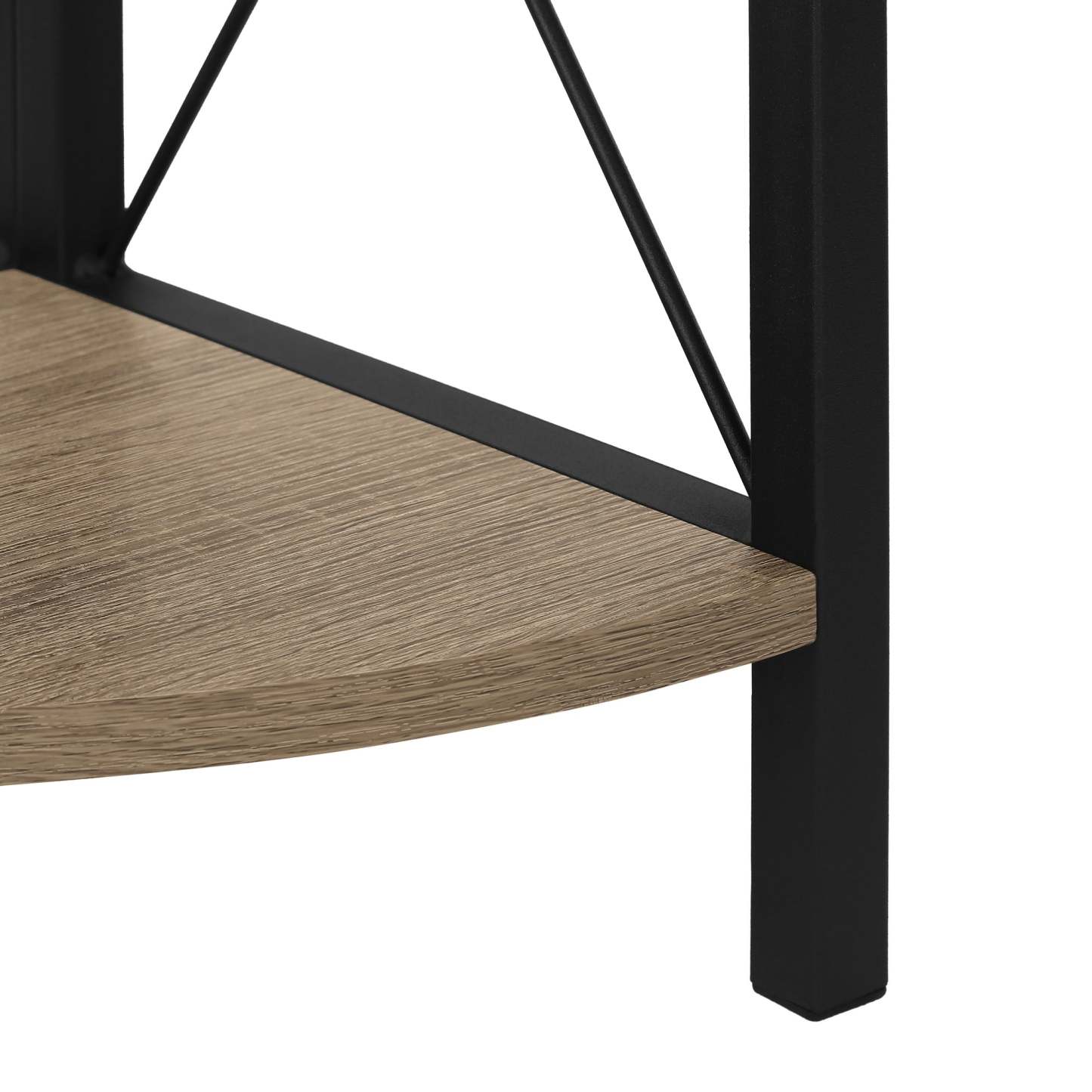 Bibliothèque noire et d’apparence bois taupe foncé|Dark Taupe Wood-look black Bookcase|D90FWZWM