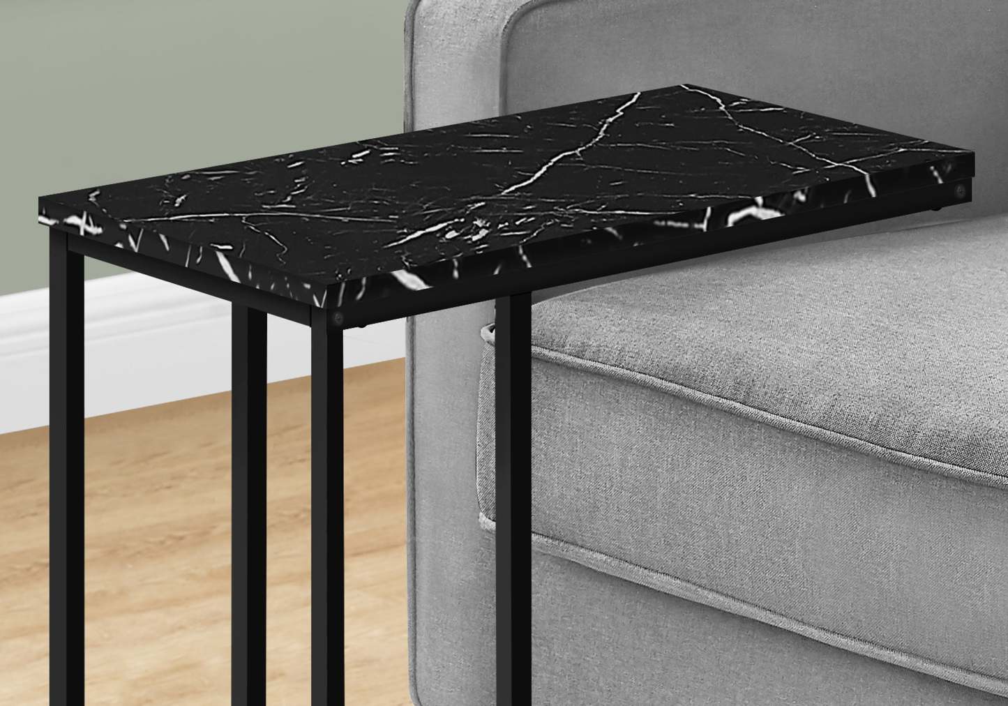 Table d'appoint aspect marbre noir|Table d'appoint imitation de marbre noir|D90FGYZD