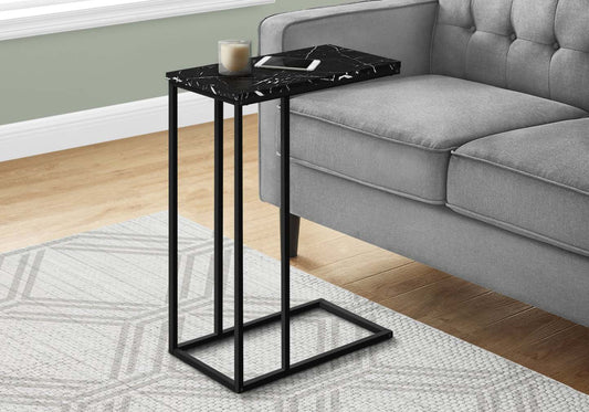 Table d'appoint aspect marbre noir|Table d'appoint imitation de marbre noir|D90FGYZD
