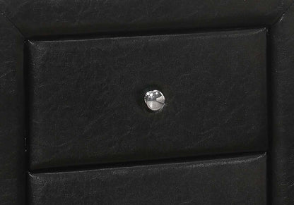 Table de nuit en similicuir noir|Table de nuit d'apparence cuir noir|D90F1EMI