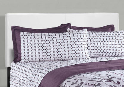 Queen Size White Leather-look Bed|Grand lit d’apparence cuir blanc|D90FCDG3