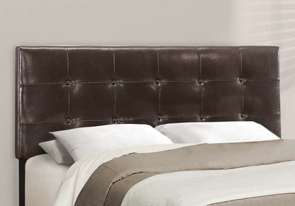 Queen Size Dark Brown Leather-look Bed|Grand lit d’apparence cuir brun foncé|D90FWY9T
