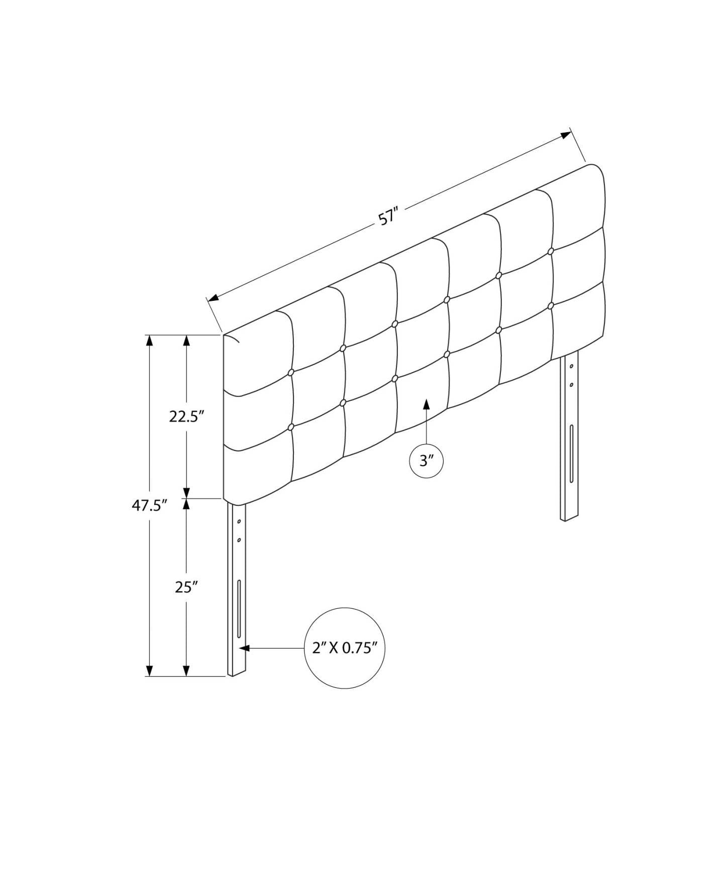 Tête de lit d’apparence lin beige pour lit double|Full Size Beige Linen-look Headboard|D90FYIGD