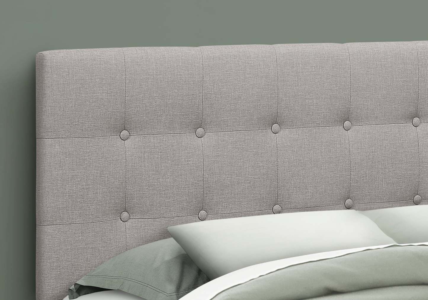 Queen Size Grey Linen-look Headboard|Tête de lit d’apparence lin gris pour grand lit|D90FTUTT