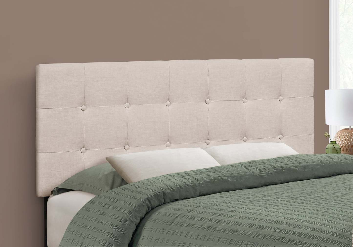 Tête de lit d’apparence lin beige pour lit double|Full Size Beige Linen-look Headboard|D90FYIGD