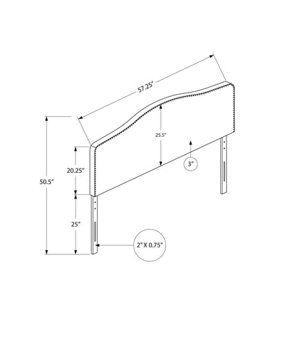 Tête de lit pleine grandeur gris aspect lin|Tête de lit d'apparence lin gris pour lit double|D90FCCL9