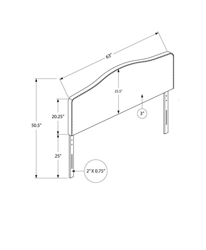 Queen Size Grey Leather-look Headboard|Tête de lit d’apparence cuir gris pour grand lit|D90FRLP0