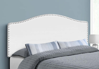 Queen Size White Leather-look Headboard|Tête de lit d’apparence cuir blanc pour grand lit|D90FW88U