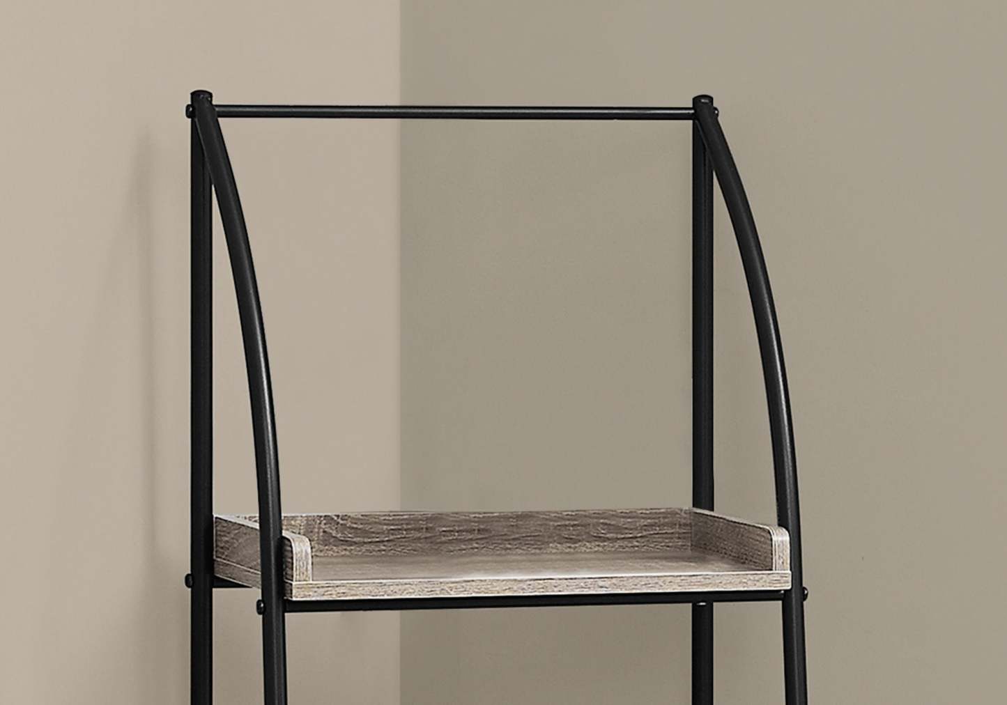 Bibliothèque en métal noir taupe foncé|Bibliothèque taupe foncé et métal noir|D90FDLI9