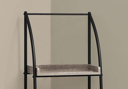 Bibliothèque en métal noir taupe foncé|Bibliothèque taupe foncé et métal noir|D90FDLI9