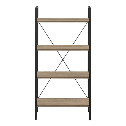 Dark Taupe Black Metal Bookcase|Bibliothèque taupe foncé et métal noir|D90FHV7X