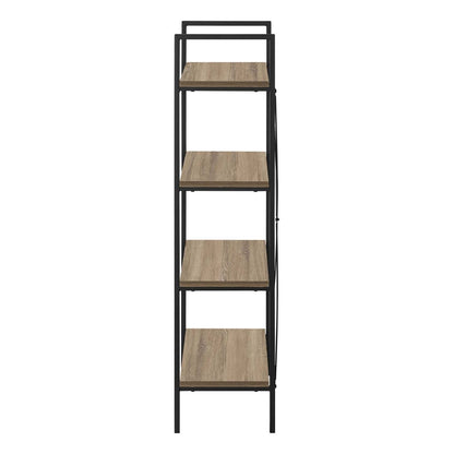 Dark Taupe Black Metal Bookcase|Bibliothèque taupe foncé et métal noir|D90FHV7X